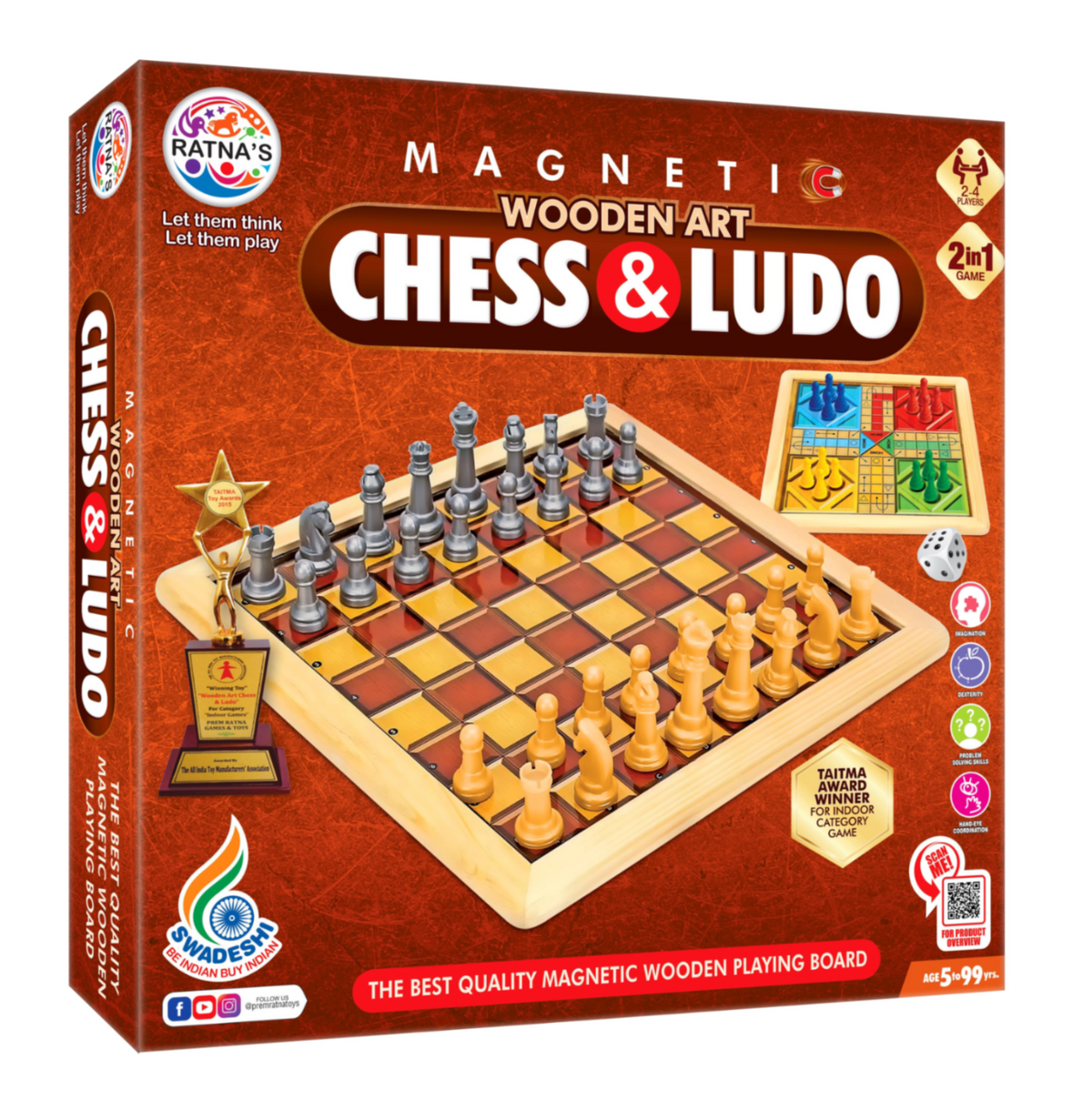 Wooden Art Chess & Ludo