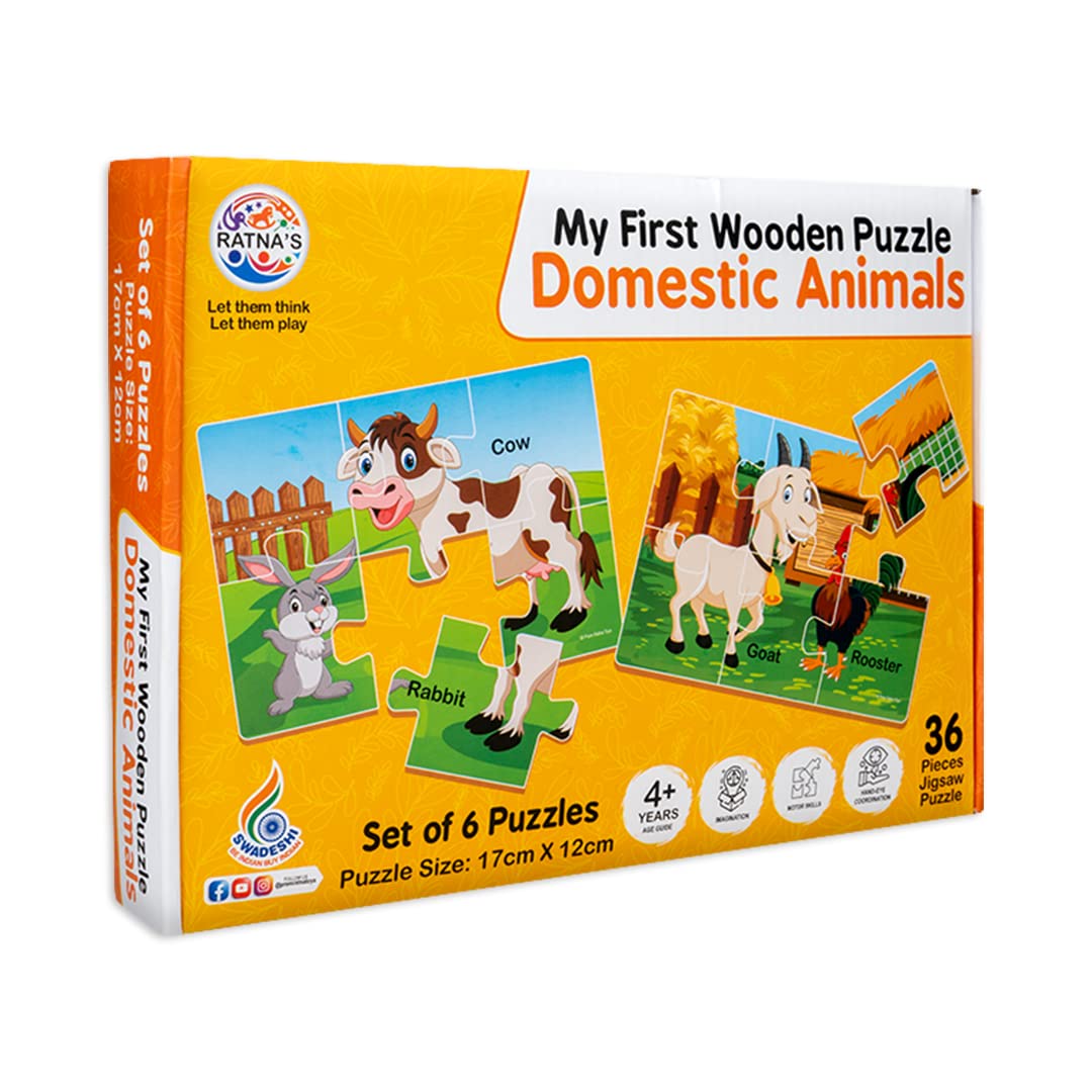 My First Wooden Puzzle Domestic Animals