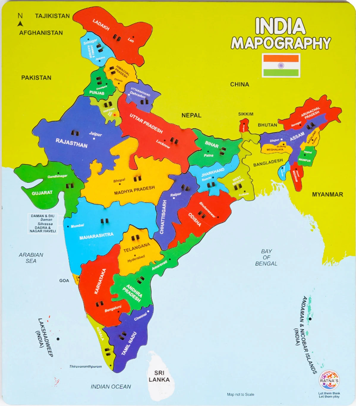 Wooden India Mapography - view 2